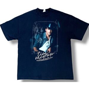 Vtg Tim McGraw Emotional Traffic Tour T-Shirt Mens XL Black 2011 Alstyle Graphic
